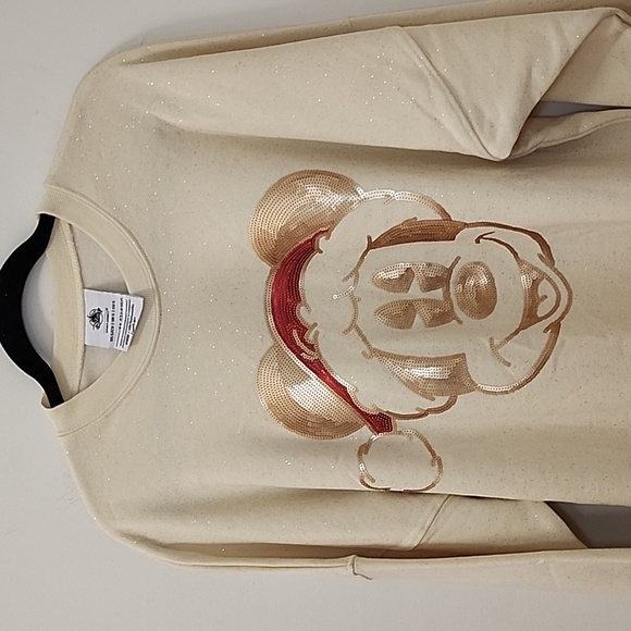 Disney Parks Mickey Walt Disney World Sequined Holiday Spirit Jersey Size S - Picture 4 of 16